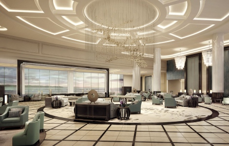 Стильный интерьер холла в отеле Radisson Blu Hotel Wuhan (Китай)