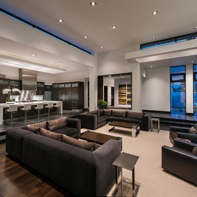 оформление потолка в гостиной фото