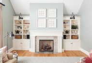 оформление комнаты с камином