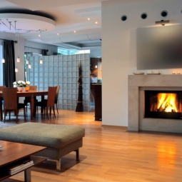 Гостиная с камином фото