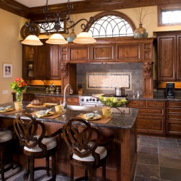 Кухня из дерева фото